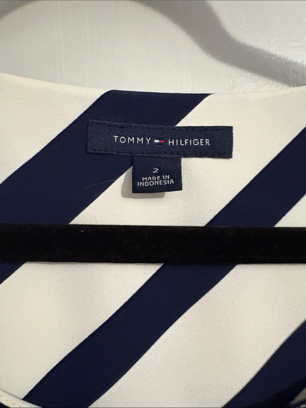 Tommy Hilfiger Navy & White Striped Sleeveless Midi Dress - Picture 5 of 6